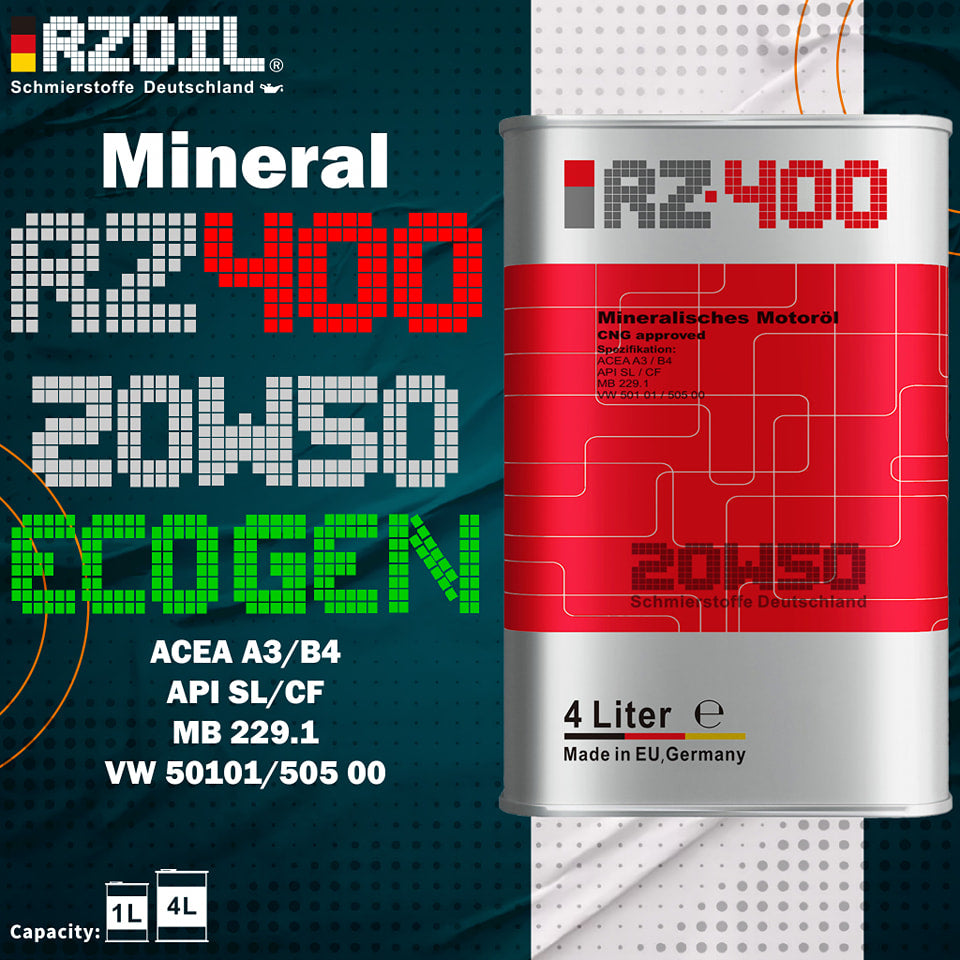 RZ400-20W50 - زيت محرك - سعة لتر واحد
