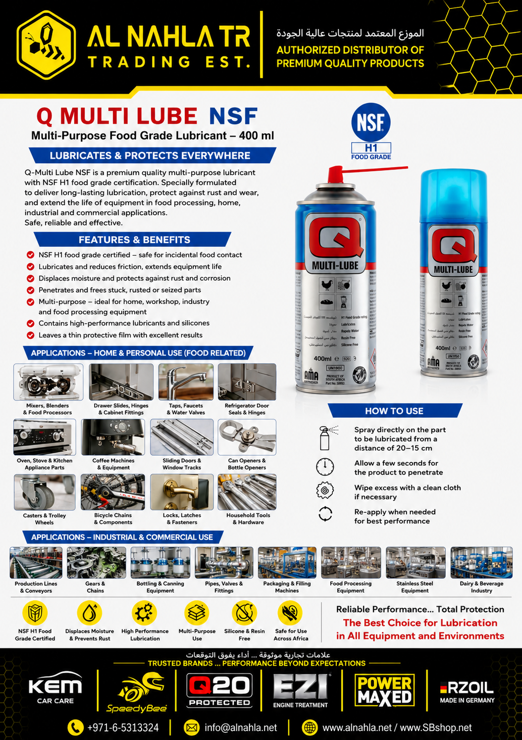 Q-Multi Lube NSF - Food Grade - 400 ml